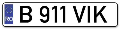 Placuta inmatriculare numar auto  B-911-VIK, B 911 VIK, B911VIK