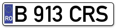 Placuta inmatriculare numar auto  B-913-CRS, B 913 CRS, B913CRS