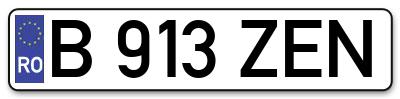 Placuta inmatriculare numar auto  B-913-ZEN, B 913 ZEN, B913ZEN