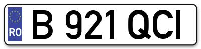 Placuta inmatriculare numar auto  B-921-QCI, B 921 QCI, B921QCI