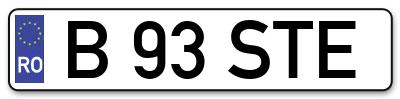 Placuta inmatriculare numar auto  B-93-STE, B 93 STE, B93STE