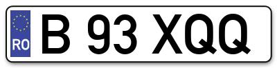 Placuta inmatriculare numar auto  B-93-XQQ, B 93 XQQ, B93XQQ