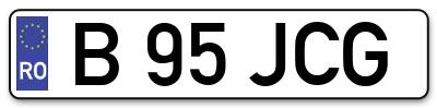 Placuta inmatriculare numar auto  B-95-JCG, B 95 JCG, B95JCG