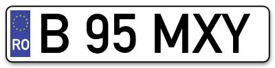 Placuta inmatriculare numar auto  B-95-MXY, B 95 MXY, B95MXY