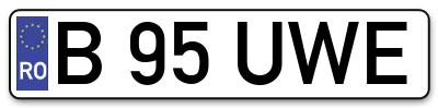 Placuta inmatriculare numar auto  B-95-UWE, B 95 UWE, B95UWE