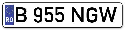 Placuta inmatriculare numar auto  B-955-NGW, B 955 NGW, B955NGW