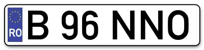 Placuta inmatriculare numar auto  B-96-NNO, B 96 NNO, B96NNO