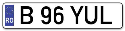 Placuta inmatriculare numar auto  B-96-YUL, B 96 YUL, B96YUL