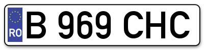 Placuta inmatriculare numar auto  B-969-CHC, B 969 CHC, B969CHC