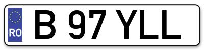 Placuta inmatriculare numar auto  B-97-YLL, B 97 YLL, B97YLL