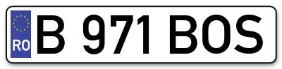 Placuta inmatriculare numar auto  B-971-BOS, B 971 BOS, B971BOS