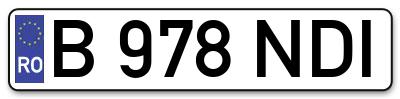 Placuta inmatriculare numar auto  B-978-NDI, B 978 NDI, B978NDI