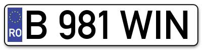 Placuta inmatriculare numar auto  B-981-WIN, B 981 WIN, B981WIN