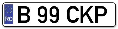 Placuta inmatriculare numar auto  B-99-CKP, B 99 CKP, B99CKP