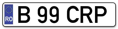 Placuta inmatriculare numar auto  B-99-CRP, B 99 CRP, B99CRP