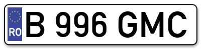 Placuta inmatriculare numar auto  B-996-GMC, B 996 GMC, B996GMC