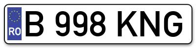 Placuta inmatriculare numar auto  B-998-KNG, B 998 KNG, B998KNG