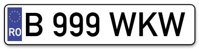 Placuta inmatriculare numar auto  B-999-WKW, B 999 WKW, B999WKW