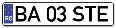 Placuta inmatriculare numar auto  BA-03-STE, BA 03 STE, BA03STE