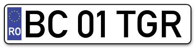 Placuta inmatriculare numar auto  BC-01-TGR, BC 01 TGR, BC01TGR