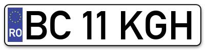 Placuta inmatriculare numar auto  BC-11-KGH, BC 11 KGH, BC11KGH