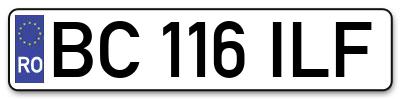 Placuta inmatriculare numar auto  BC-116-ILF, BC 116 ILF, BC116ILF