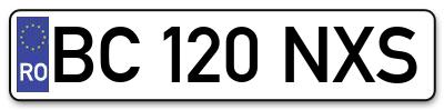 Placuta inmatriculare numar auto  BC-120-NXS, BC 120 NXS, BC120NXS