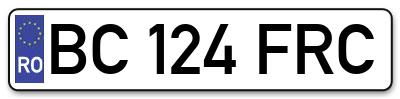 Placuta inmatriculare numar auto  BC-124-FRC, BC 124 FRC, BC124FRC