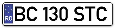 Placuta inmatriculare numar auto  BC-130-STC, BC 130 STC, BC130STC
