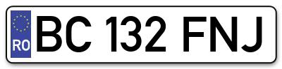 Placuta inmatriculare numar auto  BC-132-FNJ, BC 132 FNJ, BC132FNJ