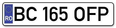 Placuta inmatriculare numar auto  BC-165-OFP, BC 165 OFP, BC165OFP