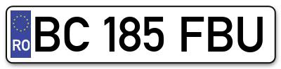 Placuta inmatriculare numar auto  BC-185-FBU, BC 185 FBU, BC185FBU