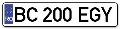 Placuta inmatriculare numar auto  BC-200-EGY, BC 200 EGY, BC200EGY