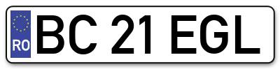 Placuta inmatriculare numar auto  BC-21-EGL, BC 21 EGL, BC21EGL