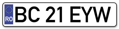 Placuta inmatriculare numar auto  BC-21-EYW, BC 21 EYW, BC21EYW