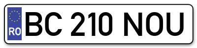 Placuta inmatriculare numar auto  BC-210-NOU, BC 210 NOU, BC210NOU