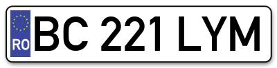 Placuta inmatriculare numar auto  BC-221-LYM, BC 221 LYM, BC221LYM