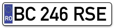 Placuta inmatriculare numar auto  BC-246-RSE, BC 246 RSE, BC246RSE