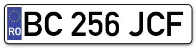 Placuta inmatriculare numar auto  BC-256-JCF, BC 256 JCF, BC256JCF