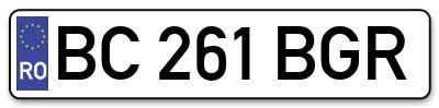 Placuta inmatriculare numar auto  BC-261-BGR, BC 261 BGR, BC261BGR