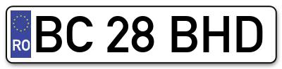 Placuta inmatriculare numar auto  BC-28-BHD, BC 28 BHD, BC28BHD