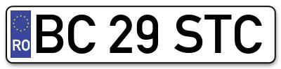 Placuta inmatriculare numar auto  BC-29-STC, BC 29 STC, BC29STC