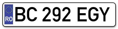 Placuta inmatriculare numar auto  BC-292-EGY, BC 292 EGY, BC292EGY