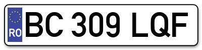 Placuta inmatriculare numar auto  BC-309-LQF, BC 309 LQF, BC309LQF