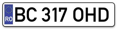 Placuta inmatriculare numar auto  BC-317-OHD, BC 317 OHD, BC317OHD