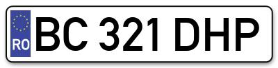 Placuta inmatriculare numar auto  BC-321-DHP, BC 321 DHP, BC321DHP