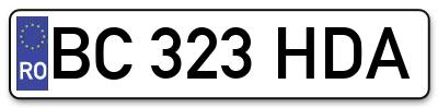 Placuta inmatriculare numar auto  BC-323-HDA, BC 323 HDA, BC323HDA
