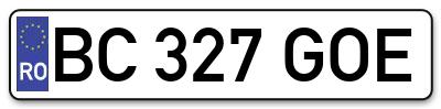 Placuta inmatriculare numar auto  BC-327-GOE, BC 327 GOE, BC327GOE