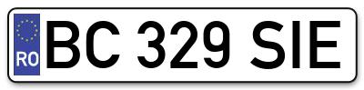 Placuta inmatriculare numar auto  BC-329-SIE, BC 329 SIE, BC329SIE
