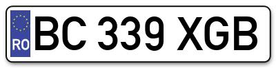 Placuta inmatriculare numar auto  BC-339-XGB, BC 339 XGB, BC339XGB